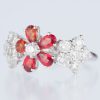 ブルーム オレンジサファイアxダイヤモンド ホワイトゴールドリング OS: 1.35 ct D: 1.46ct K18WG