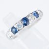 ライン サファイアxダイヤモンド プラチナリング S: 0.63 ct D: 0.73ct Pt900