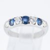 ライン サファイアxダイヤモンド プラチナリング S: 0.63 ct D: 0.73ct Pt900