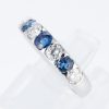 ライン サファイアxダイヤモンド プラチナリング S: 0.63 ct D: 0.73ct Pt900