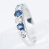 ライン サファイアxダイヤモンド プラチナリング S: 0.63 ct D: 0.73ct Pt900