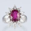 ロータス ルビーxダイヤモンド プラチナリング R: 2.16 ct D: 2.07ct Pt900