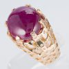 スタールビーxダイヤモンド 0リング SR: 22.089 ct D: 0.62ct K18PG - 画像 (3)