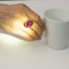 スタールビーxダイヤモンド ピンクゴールドリング SR: 22.089 ct D: 0.62ct K18PG