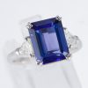 スリーストーン タンザナイトxダイヤモンド プラチナリング Ta: 4.89 ct D: 0.42ct Pt900