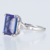 スリーストーン タンザナイトxダイヤモンド プラチナリング Ta: 4.89 ct D: 0.42ct Pt900