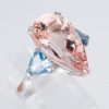 モルガナイトxアクアマリン ホワイトゴールドリング Mo: 7.59 ct Aq: 1.19ct K18WG