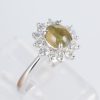 ハロー キャッツアイxダイヤモンド プラチナリング C: 1.56 ct D: 0.5ct Pt900