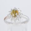 ハロー キャッツアイxダイヤモンド プラチナリング C: 1.56 ct D: 0.5ct Pt900