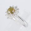 ハロー キャッツアイxダイヤモンド プラチナリング C: 1.56 ct D: 0.5ct Pt900