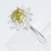 ハロー キャッツアイxダイヤモンド プラチナリング C: 1.56 ct D: 0.5ct Pt900