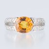 フロート 3.72ct イエローサファイアプラチナリング(YS:3.72ct D:1.32 Pt900)