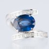4.84ct ブルーサファイアプラチナリング S:4.84ct D:1.14ct Pt900 GIA