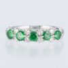 ラインリング グリーンガーネット x ダイヤモンド プラチナリング GG: 0.73 ct D: 0.31ct Pt900