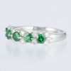 ラインリング グリーンガーネット x ダイヤモンド プラチナリング GG: 0.73 ct D: 0.31ct Pt900 - 画像 (2)