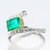 1ctアップ コロンビア産エメラルドプラチナリング(E:1.65ct D:0.41ct Pt950) - 画像 (2)