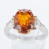5.75ct オレンジサファイアプラチナ製トリロジーリング　正面