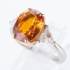 5.75ct オレンジサファイアプラチナ製トリロジーリング