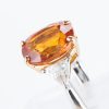 5.75ct オレンジサファイアプラチナ製トリロジーリング　サイド