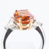 5.75ct オレンジサファイアプラチナ製トリロジーリング