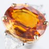 5.75ct オレンジサファイアプラチナ製トリロジーリング　拡大写真
