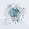 ハローリング アレキサンドライトキャッツxダイヤモンド プラチナリング Al: 2.95 ct D: 1.34ct Pt950