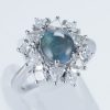 ハローリング アレキサンドライトキャッツxダイヤモンド プラチナリング Al: 2.95 ct D: 1.34ct Pt950