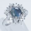 ハローリング アレキサンドライトキャッツxダイヤモンド プラチナリング Al: 2.95 ct D: 1.34ct Pt950
