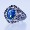 ライトニング プラチナ製スターサファイアダイヤモンドリング (SS: 12.35ct S: 7.13ct D:0.94ct Pt950)