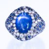 ライトニング プラチナ製スターサファイアダイヤモンドリング (SS: 12.35ct S: 7.13ct D:0.94ct Pt950)正面