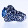 ライトニング プラチナ製スターサファイアダイヤモンドリング (SS: 12.35ct S: 7.13ct D:0.94ct Pt950)側面