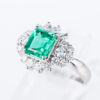 コロンビア産無処理（ノンオイル）エメラルドxダイヤモンド プラチナリング E: 1.22ct D: 0.61ct Pt900