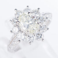 2.98cttw オーバルダイヤモンドダイヤモンド プラチナリング D: 1.51ct D: 1.47ct M I1 Pt900 GIA