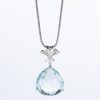 アクアマリン プラチナ製 Aq27.4ct D0.18ct ダイヤモンドペンダントネックレス