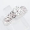 ダイヤモンド プラチナリング D: 0.43ct 0.25ct Pt900 フラワー