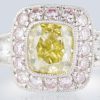ファンシーインテンスイエローxアーガイルピンクダイヤモンドリング 1.14ct 0.31 0.74ct Pt900