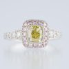 ファンシーインテンスイエローxアーガイルピンクダイヤモンドリング 1.14ct 0.31 0.74ct Pt900