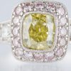 ファンシーインテンスイエローxアーガイルピンクダイヤモンドリング 1.14ct 0.31 0.74ct Pt900