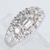 合計2.42ct エメラルドカットダイヤモンド　パヴェ プラチナリング 2.42twct (D: 0.80ct D: 1.62ct) Pt900 GIA