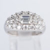 合計2.42ct エメラルドカットダイヤモンド　パヴェ プラチナリング 2.42twct (D: 0.80ct D: 1.62ct) Pt900 GIA