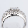 合計2.42ct エメラルドカットダイヤモンド　パヴェ プラチナリング 2.42twct (D: 0.80ct D: 1.62ct) Pt900 GIA