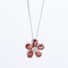ホワイトゴールド製 ブルームオレンジサファイア OS1.41ct D0.11ct K18WG ダイヤモンドペンダントネックレス フラワー型