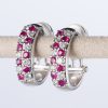 ルビー プラチナリイヤリング R: 1.00ct (0.66ct D: 0.48ct )Pt900