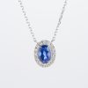 2ct サファイアプラチナハローペンダント(E:2.91ct D:0.32ct Pt900/850)