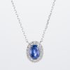 2ct サファイアプラチナハローペンダント(E:2.91ct D:0.32ct Pt900/850)