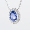 2ct サファイアプラチナハローペンダント(E:2.91ct D:0.32ct Pt900/850)