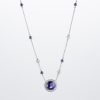 ハロー タンザナイトxサファイアxダイヤモンド プラチナペンダントネックレス (Ta: 5.07ct S: 0.50ct D: 0.60ct Pt950/850)