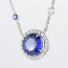 ハロー タンザナイトxサファイアxダイヤモンド プラチナペンダントネックレス (Ta: 5.07ct S: 0.50ct D: 0.60ct Pt950/850)