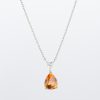 4ct イエローサファイアプラチナペンダント(YS:4.05ct D:0.32 Pt900/K18)