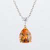 4ct イエローサファイアプラチナペンダント(YS:4.05ct D:0.32 Pt900/K18)